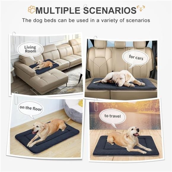 COSYJOY Plush Dog Bed, Washable, Anti-Slip, Crate Mat for  Dog Bed Dog Crate Pad Mat for Medium/Large Dogs,36\